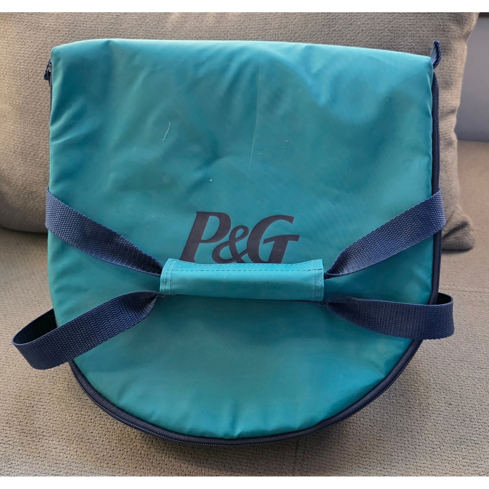 VTG Pyrex Portables Teal Insulated Thermal Food Carrier Bag P&G Logo Glass Dish